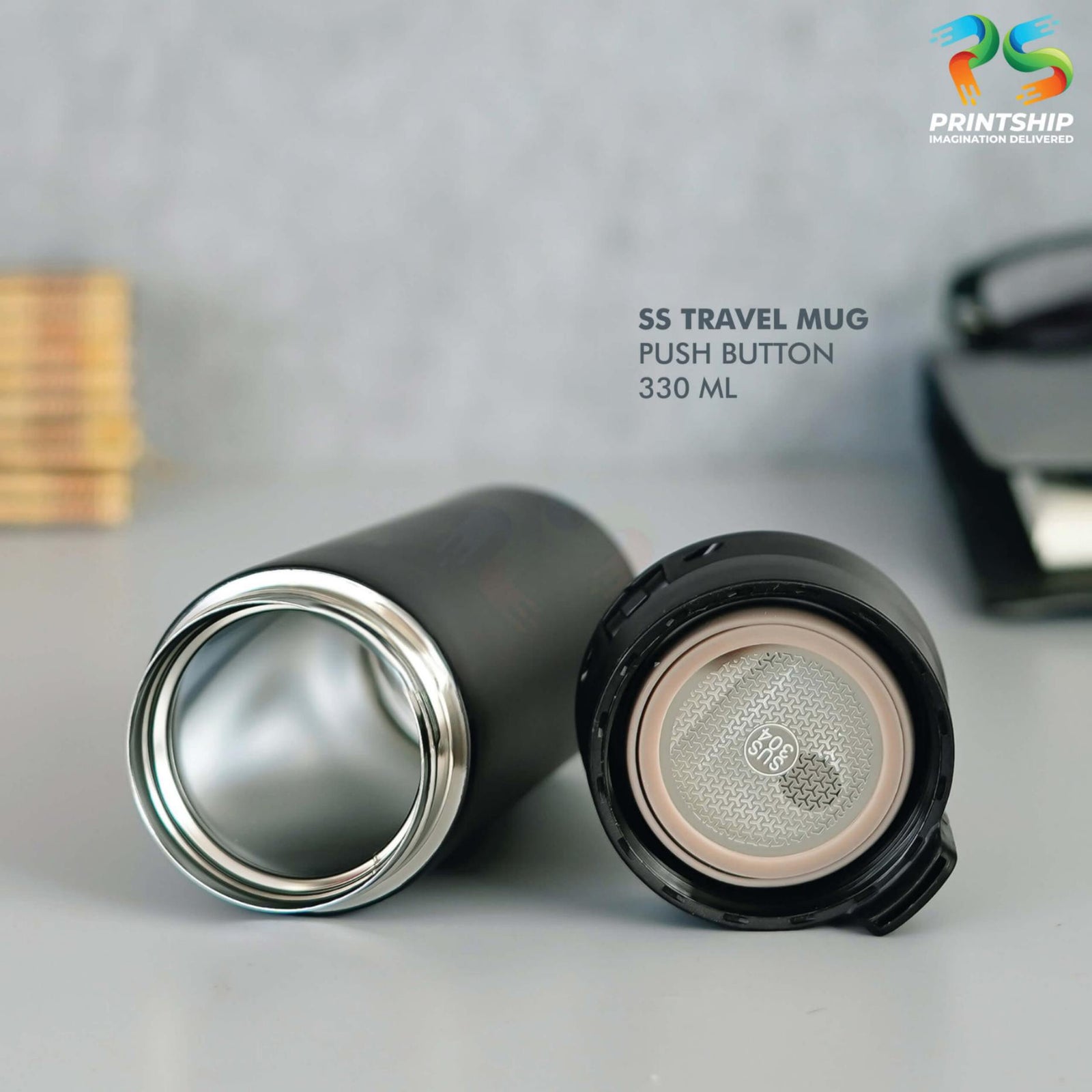 YuBingo Black Stainless Steel Mug 330ML - Corporate Gift | Product image 2