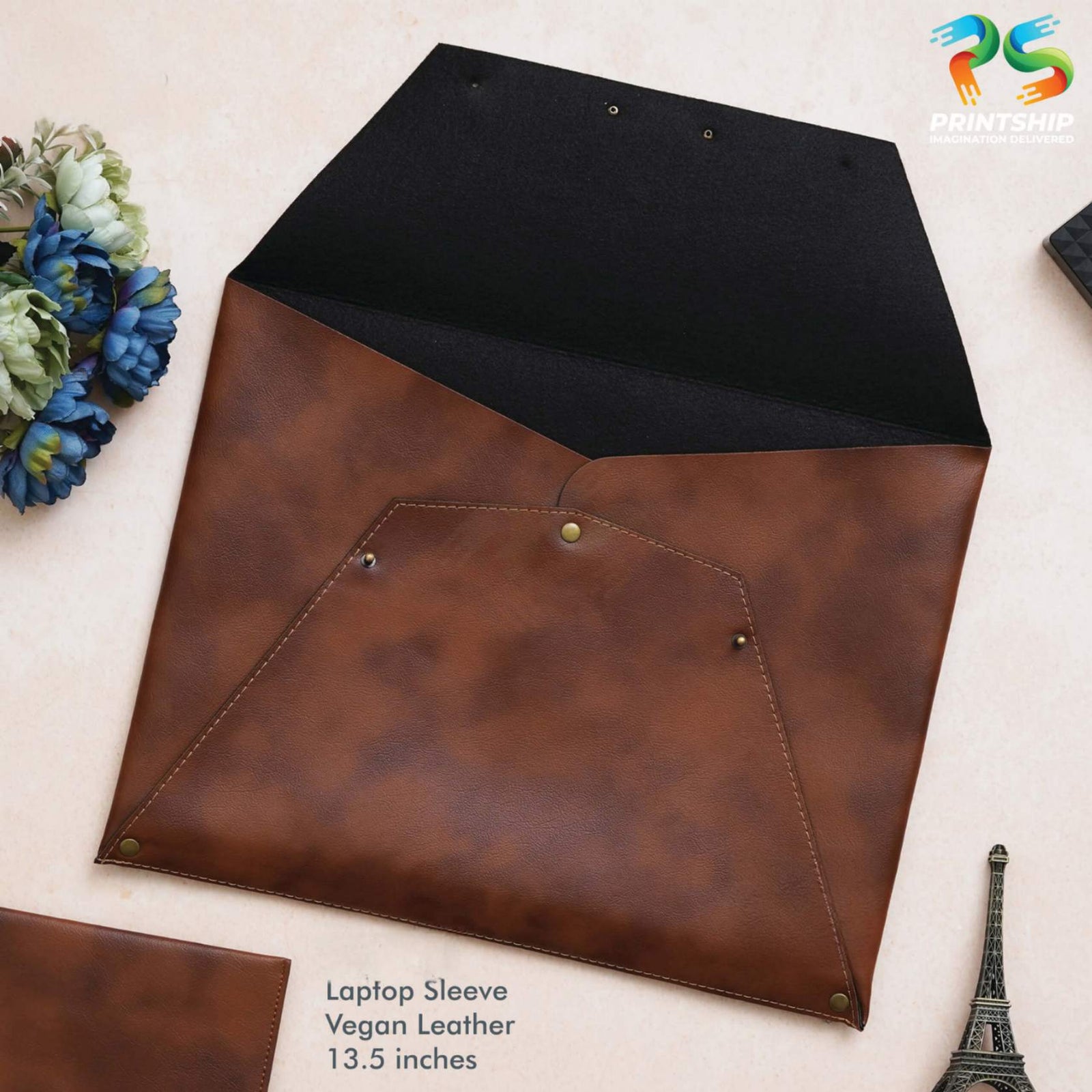 YuBingo Tan Vegan Leather Laptop Sleeve - Corporate Gift | Product image 2
