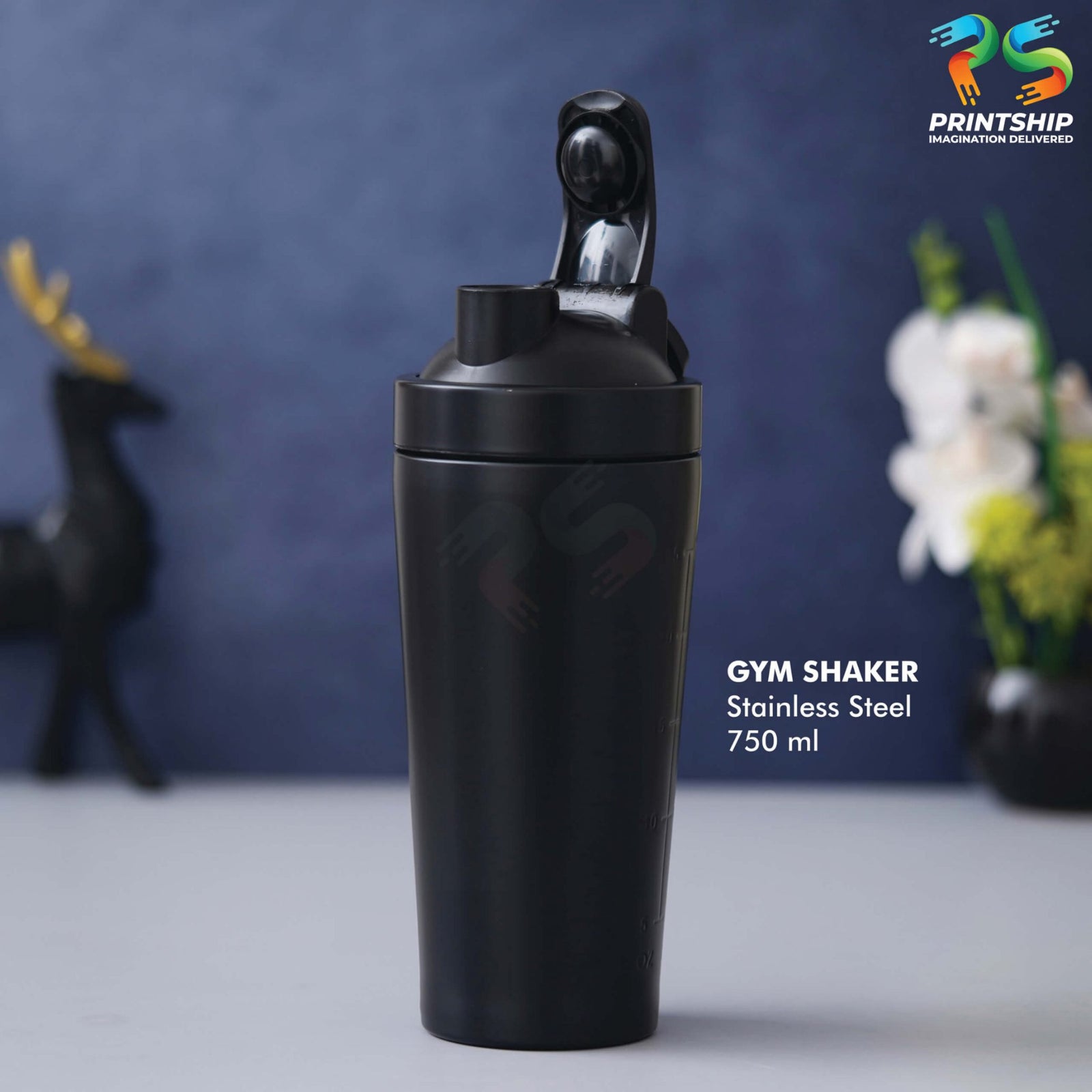 YuBingo 750 ML Black Stainless Steel Gym Shaker - Corporate Gift | Product image 2