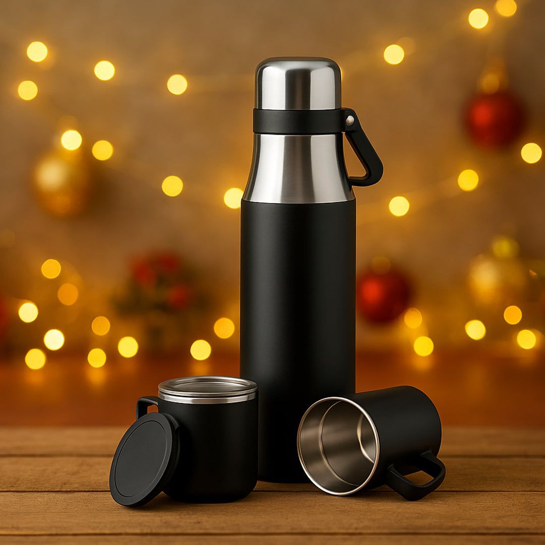 YuBingo Set Of Vacuum Flask With 2 Stainless Steel Cups In Gift Box - Corporate Gift Set - image 3