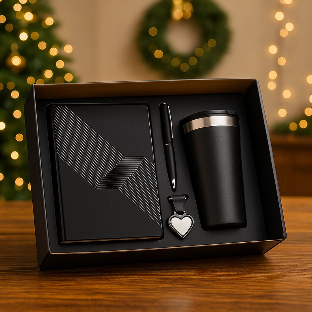 YuBingo 4 In 1 Gift Set (304 Steel Sipper, Metal Pen, A5 Notebook & Keychain) - Corporate Gift - product image