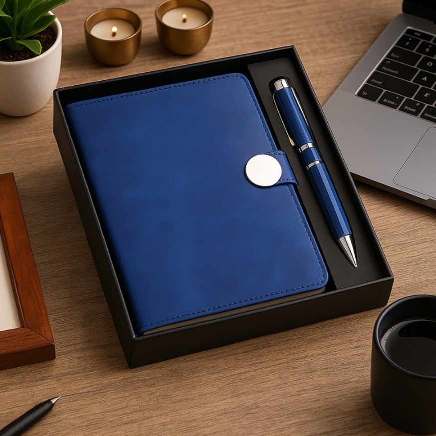YuBingo 2 In 1 Set: Magnetic Flap Notebook With Metal Pen In Gift Box - Corporate Gift Set - product image