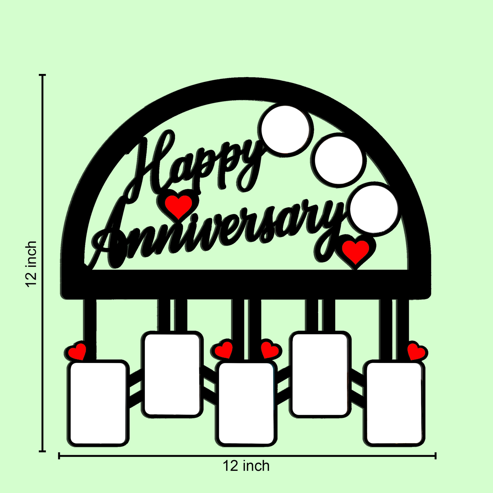 Laser Cut Photo Frame Happy Anniversary Photos with Eight Photos - product image 2