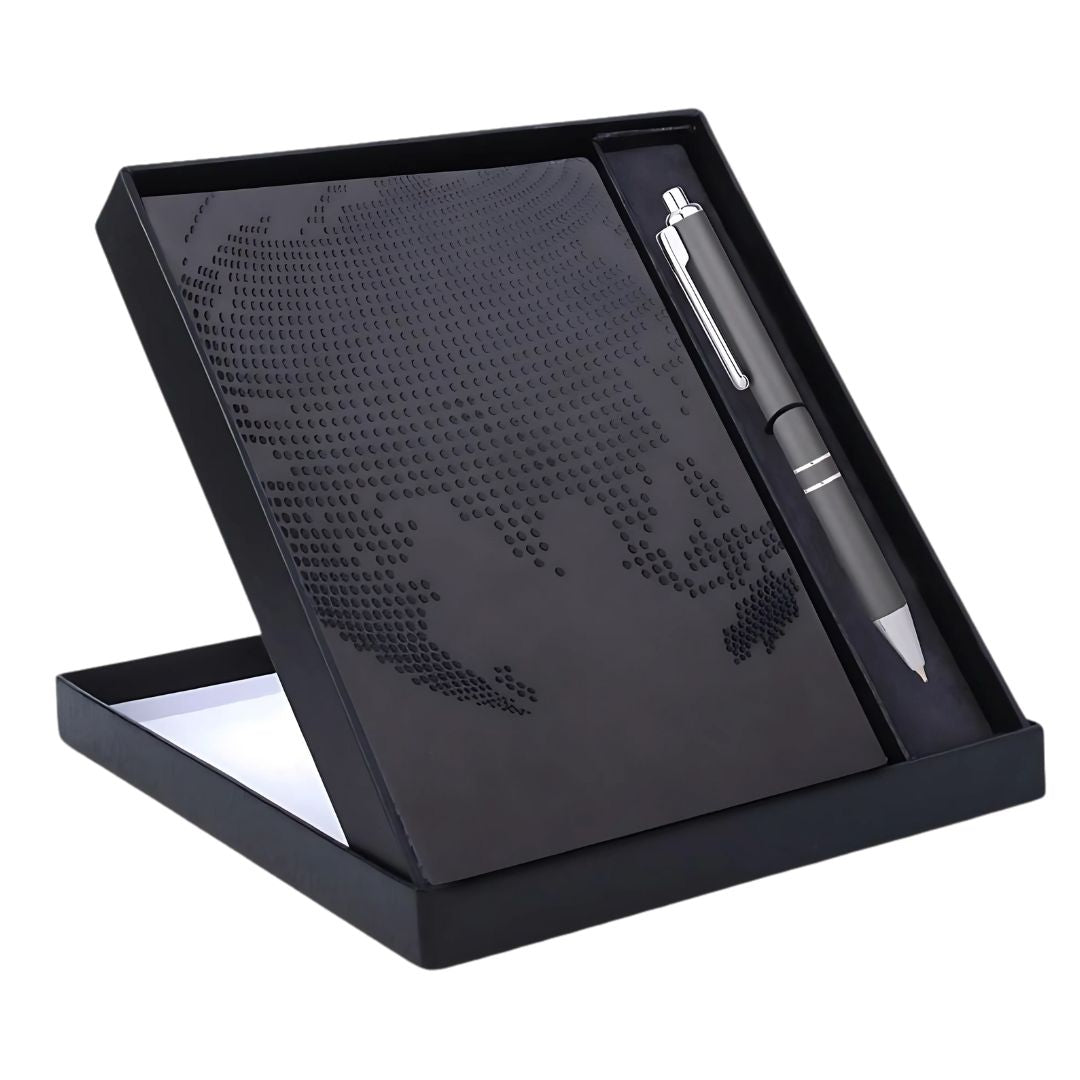 Q129 – Globe Notebook Gift Set: A5 Globe Notebook With Pen