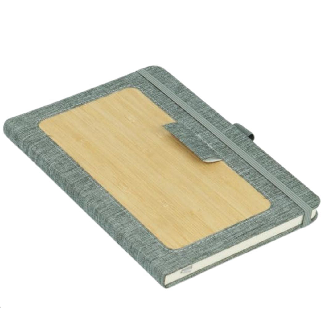 Eco-friendly A5 bamboo notebook with elastic strap