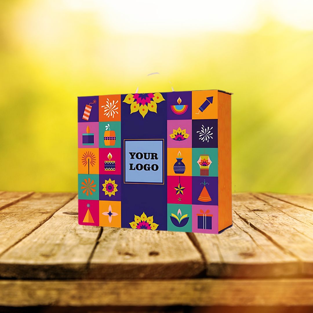 Festive magnetic gift box with Diwali-themed design