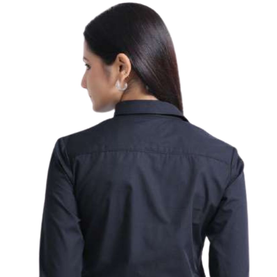 Rare Rabbit Corp Zander Formal Shirt – Black (100% Cotton)