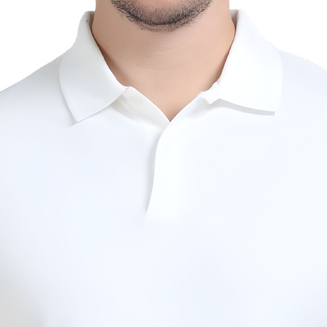 Rare Rabbit Premium White Polo – Unisex Cotton Lycra Tee