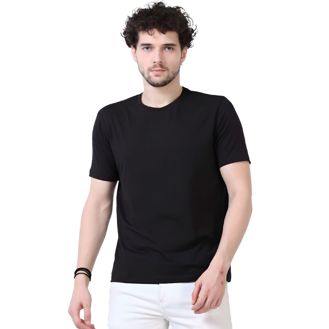 Rare Rabbit Signature Round Neck Tee – Black