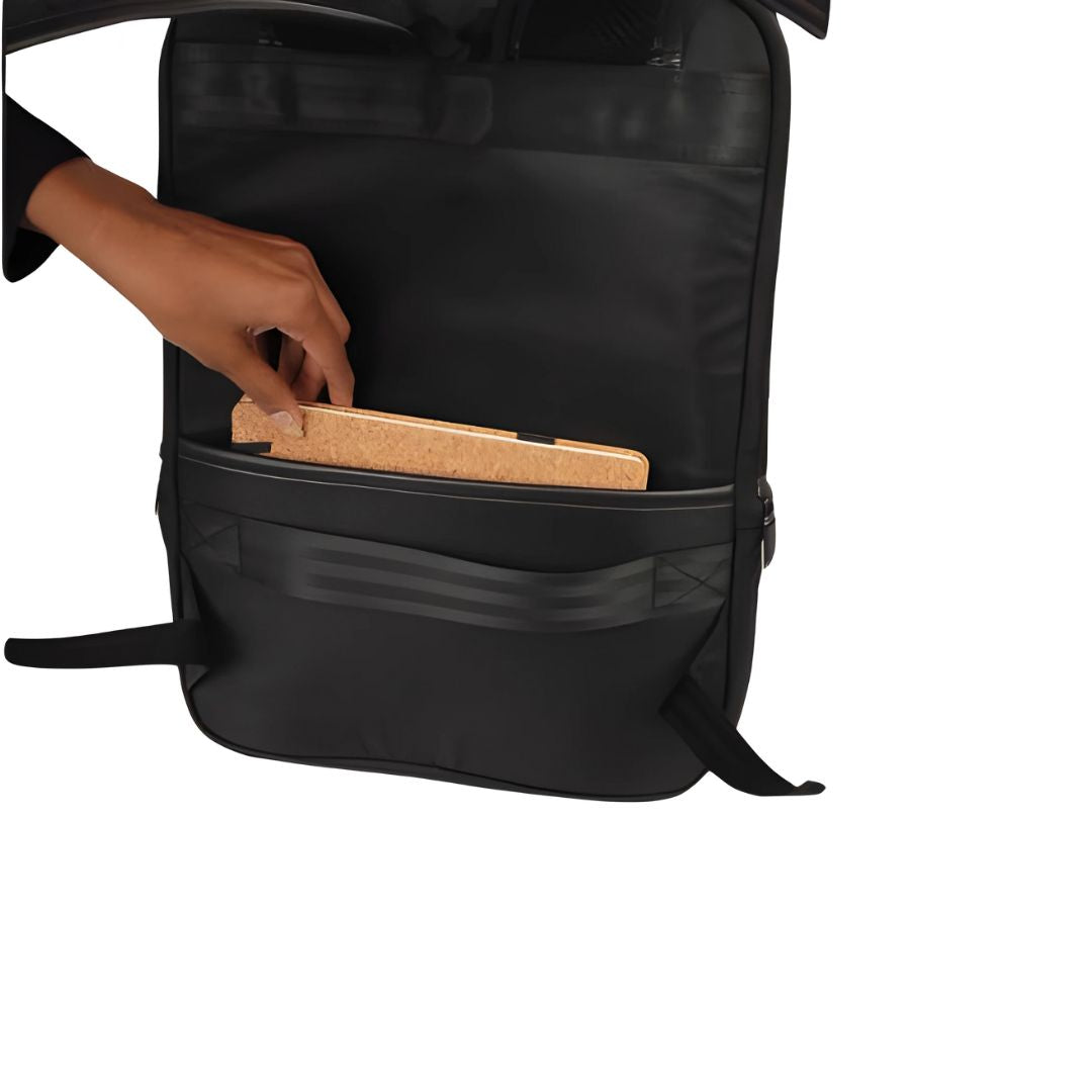 Hidden back pocket of Castillo Milano Taylor PU laptop backpack