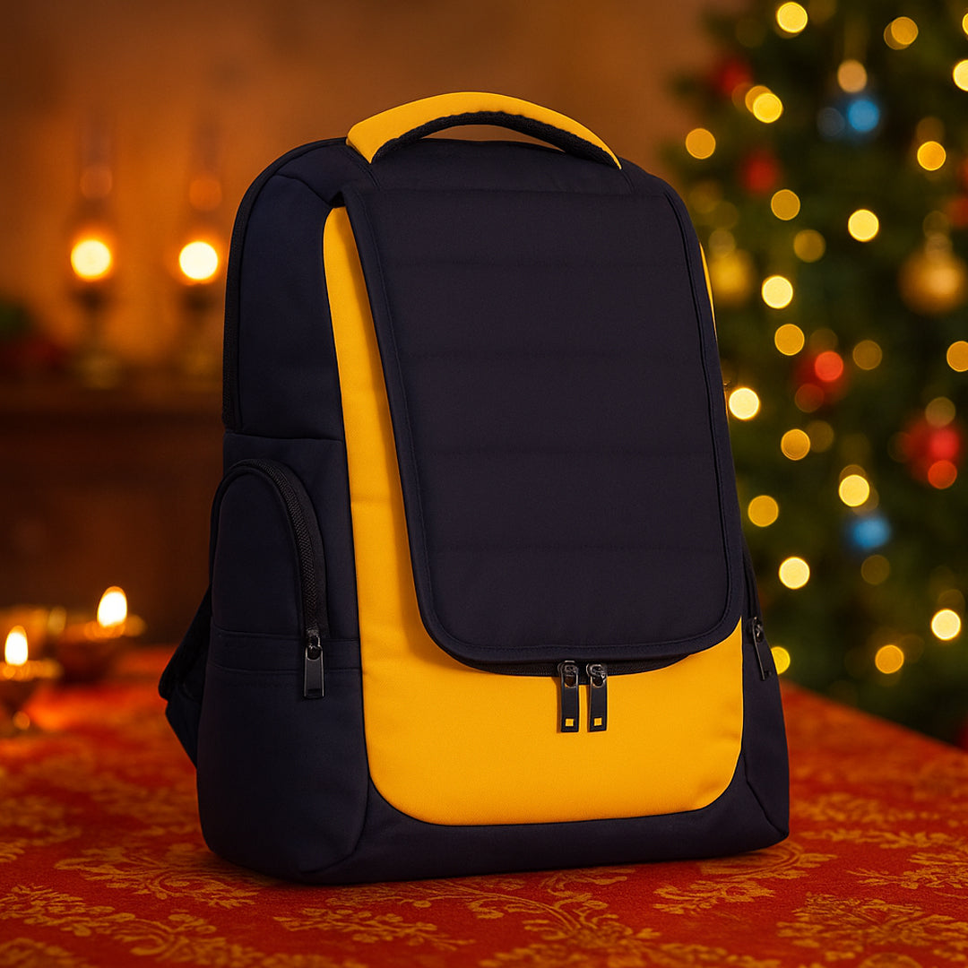 Venture high function backpack in dual tone finish – lifestyle front view