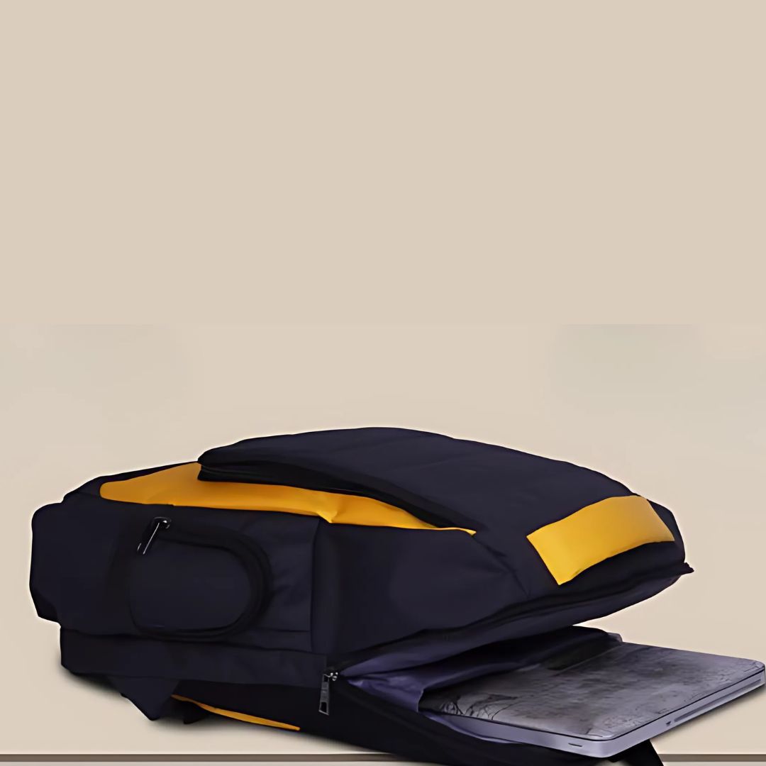 Venture high function backpack with laptop compartment open