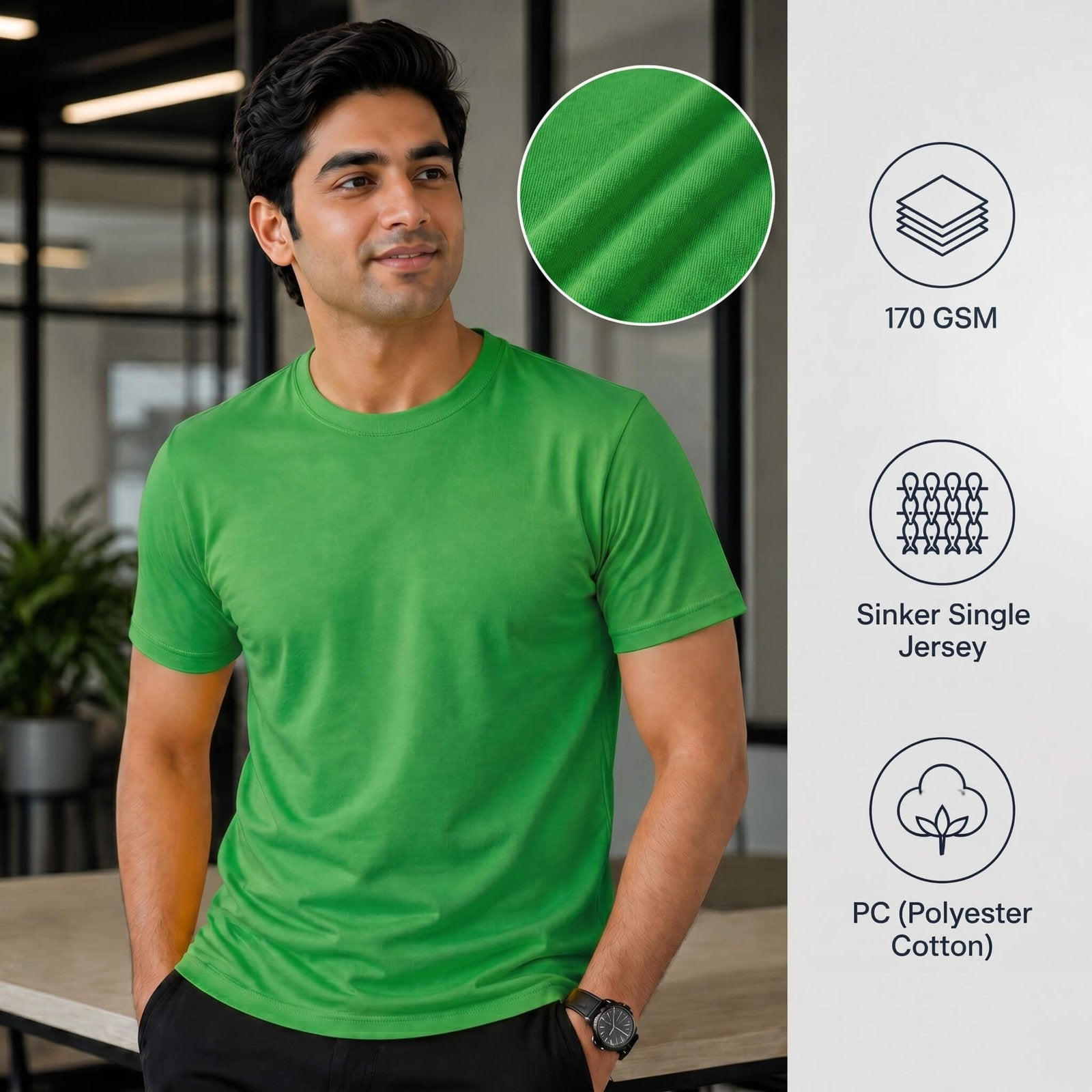Sports Parrot Green round-neck T-shirt for corporate gifting