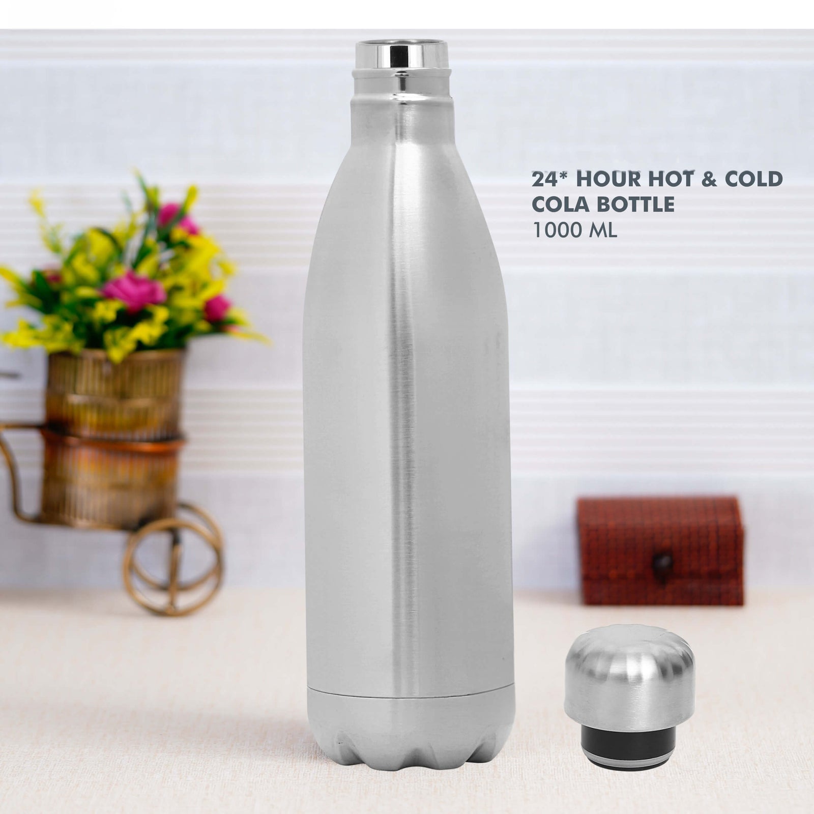 Silver Stainless Steel Cola Bottle - 1000 ML - product image 3