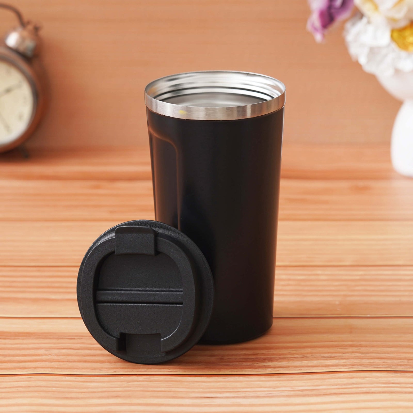 Customizable Black Stainless Steel Travel Mug - Stay Refreshed Anywhere - product image 5