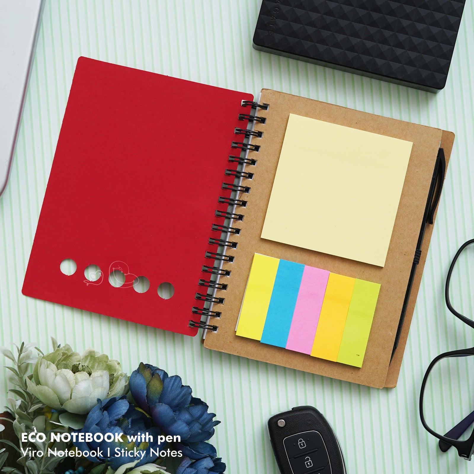 Red Eco-Friendly Notebook Gift Set - Sustainable Style for Every Desk - product image 2