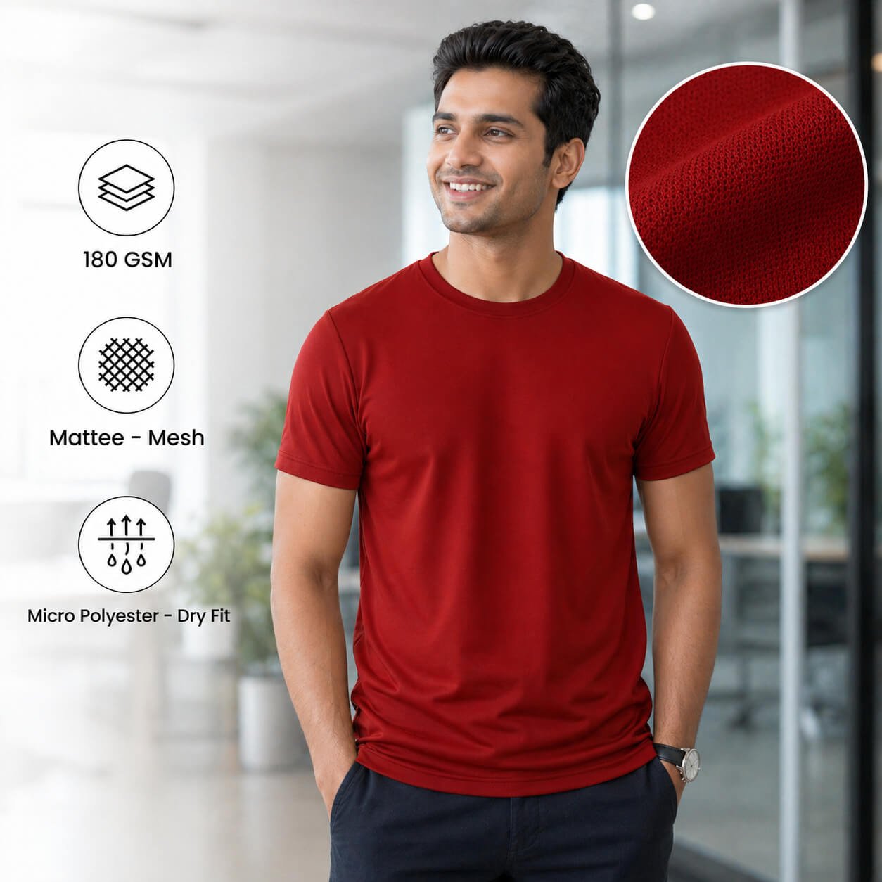 Yankees Maroon round-neck T-shirt for corporate gifting