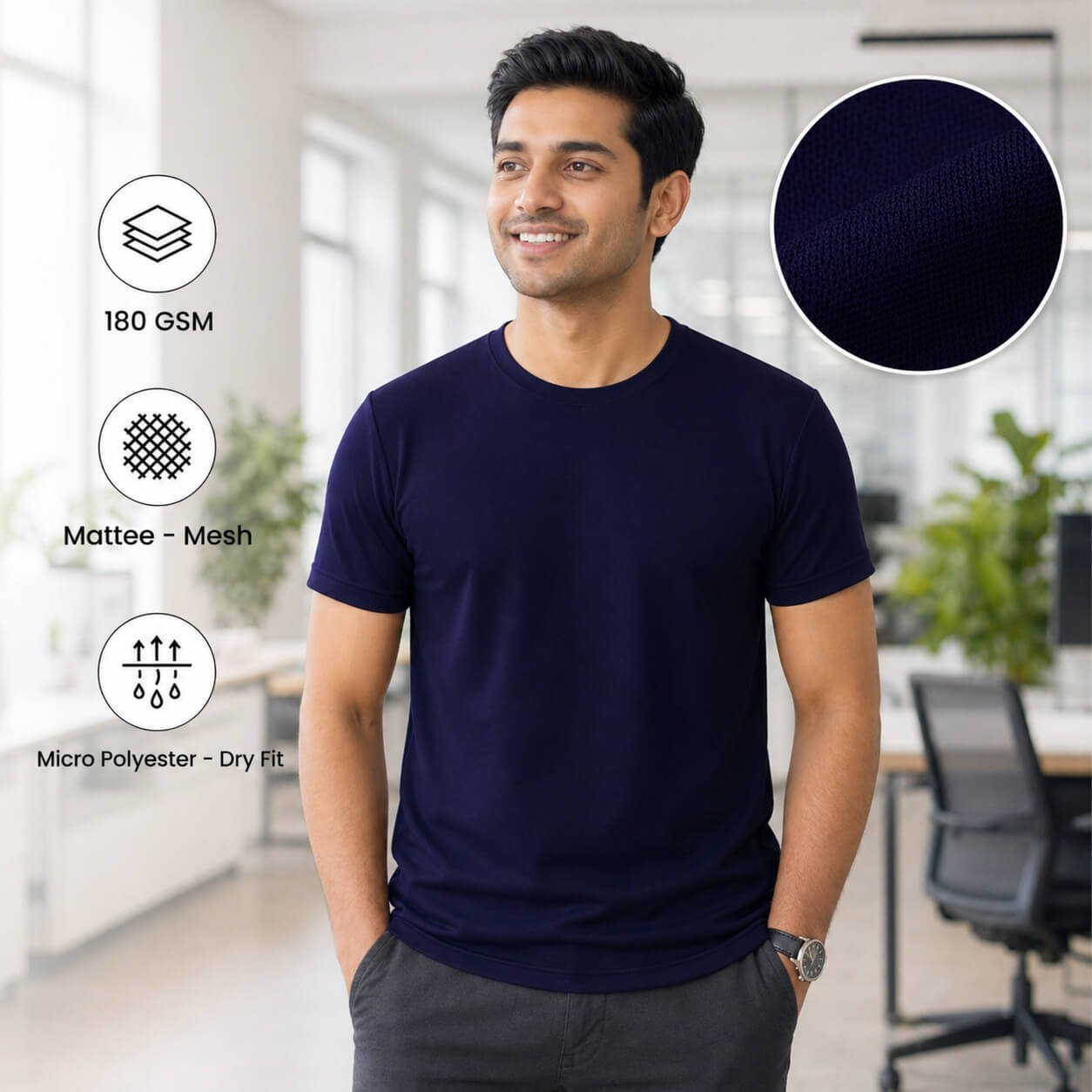 Yankees Navy Blue round-neck T-shirt for corporate gifting