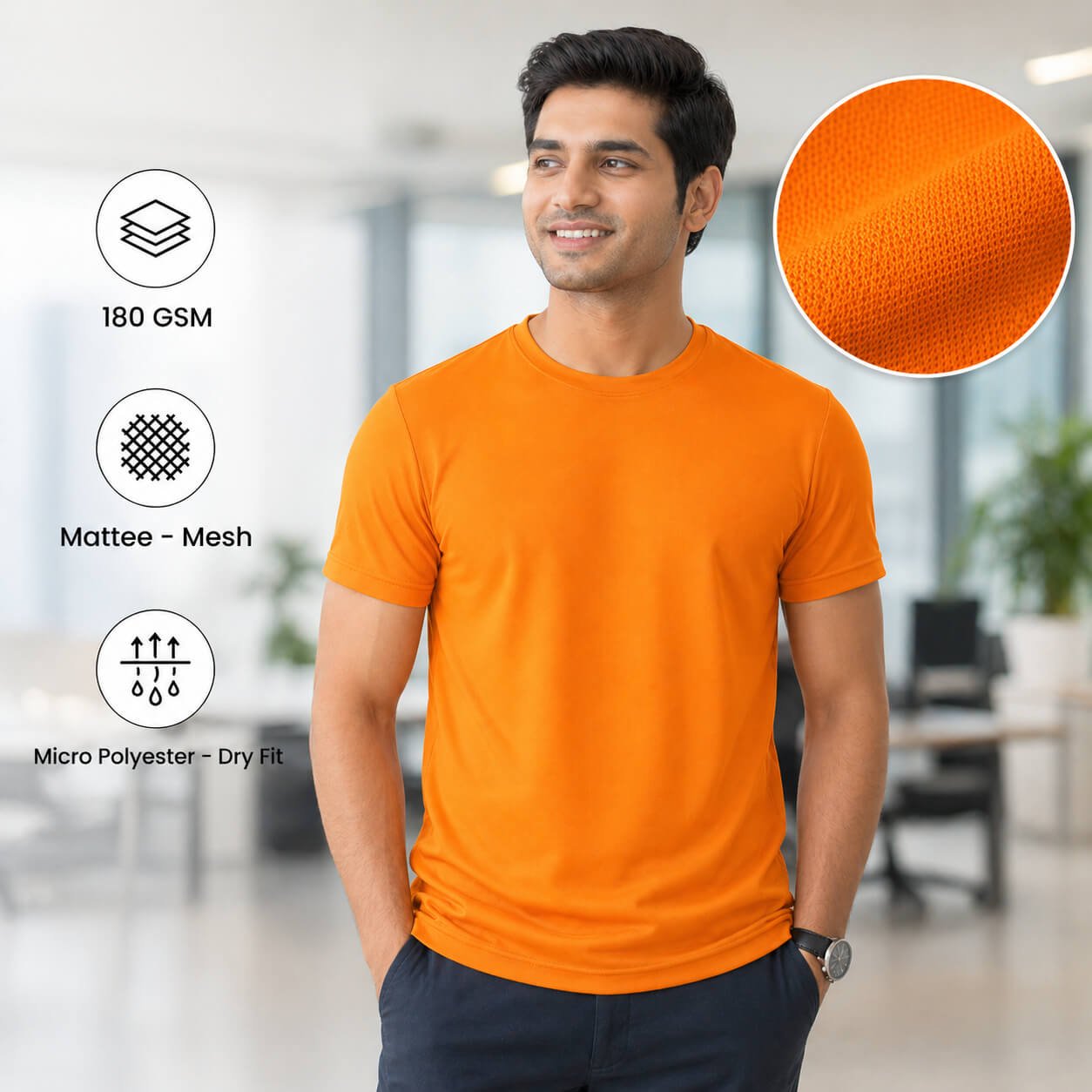 Yankees Orange round-neck T-shirt for corporate gifting