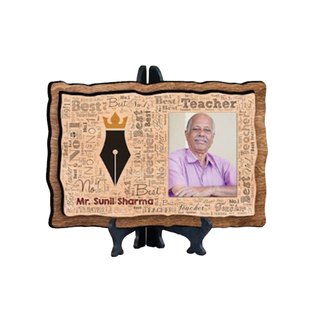 Wooden Plaque Photo Frame - MDF Wood, 8x6 Inches - corporate gift by YuBingo