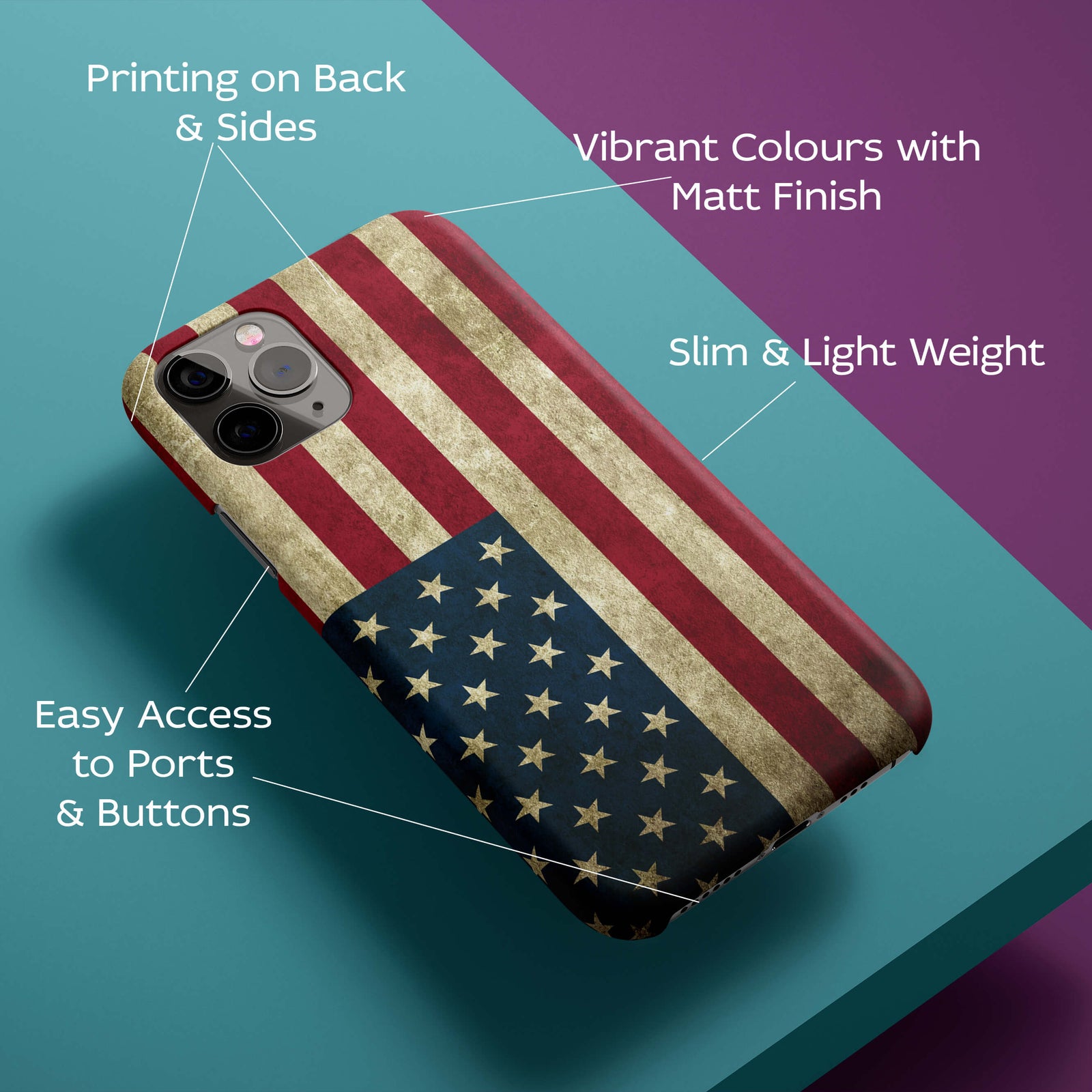 American Flag Back Cover for HardPlasticA0099Hard Plastic-Image 2