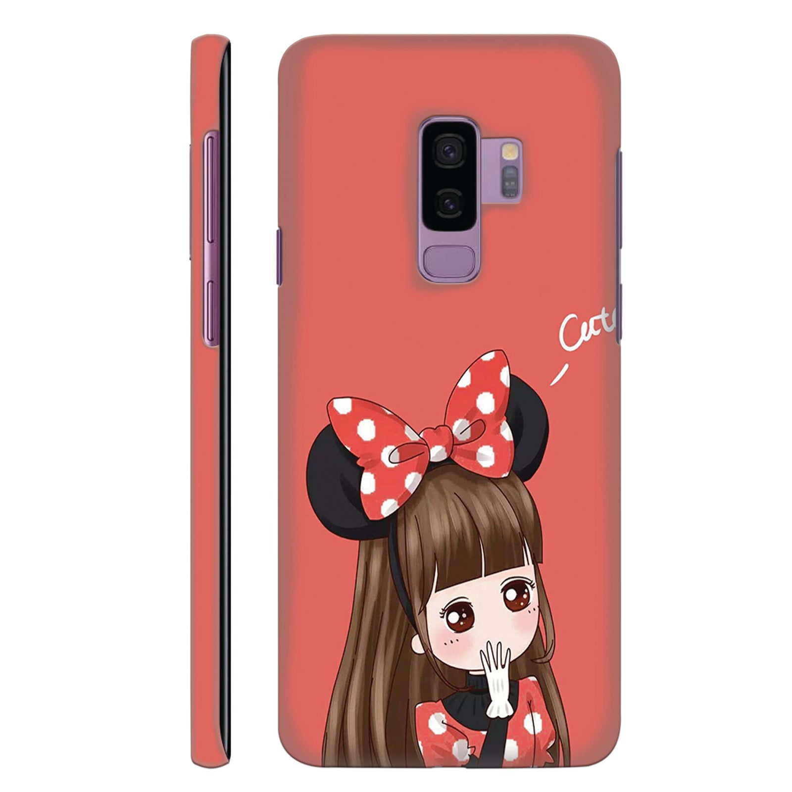 Animated Girl With A Red And White Polka Dot Outfit Back Cover for HardPlasticBT0057Hard Plastic