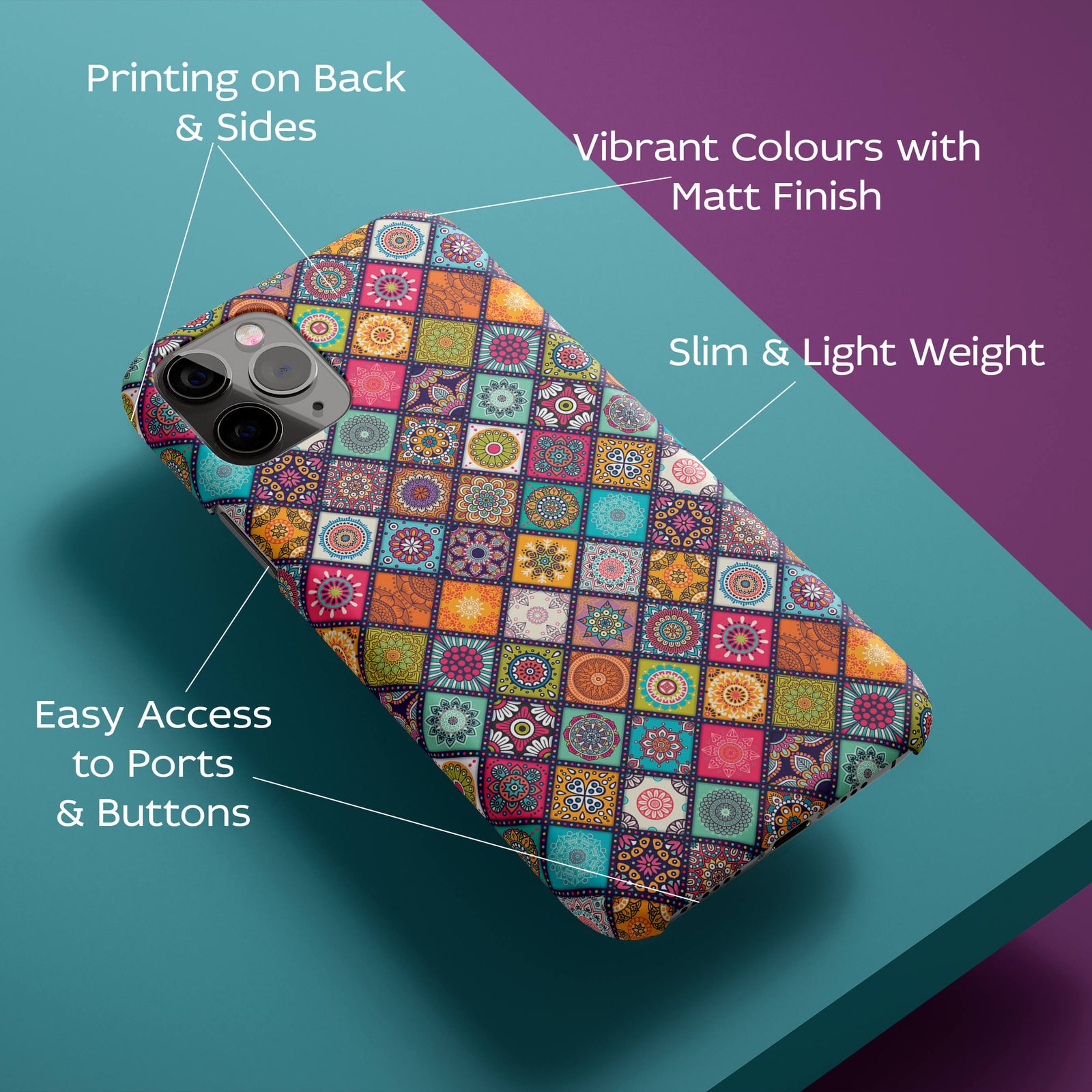 Beautiful Mandala Pattern Back Cover for HardPlasticP0197Hard Plastic-Image 2