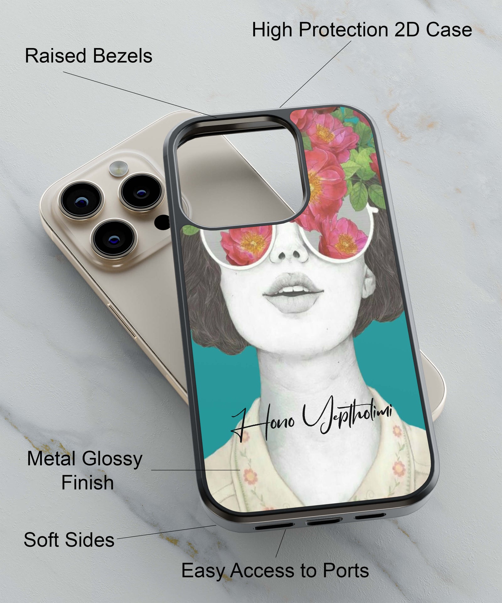Beautiful Vision Back Cover for 2D Hybrid TPU And Metal CaseAA0055Hybrid Metal TPU-Image 2
