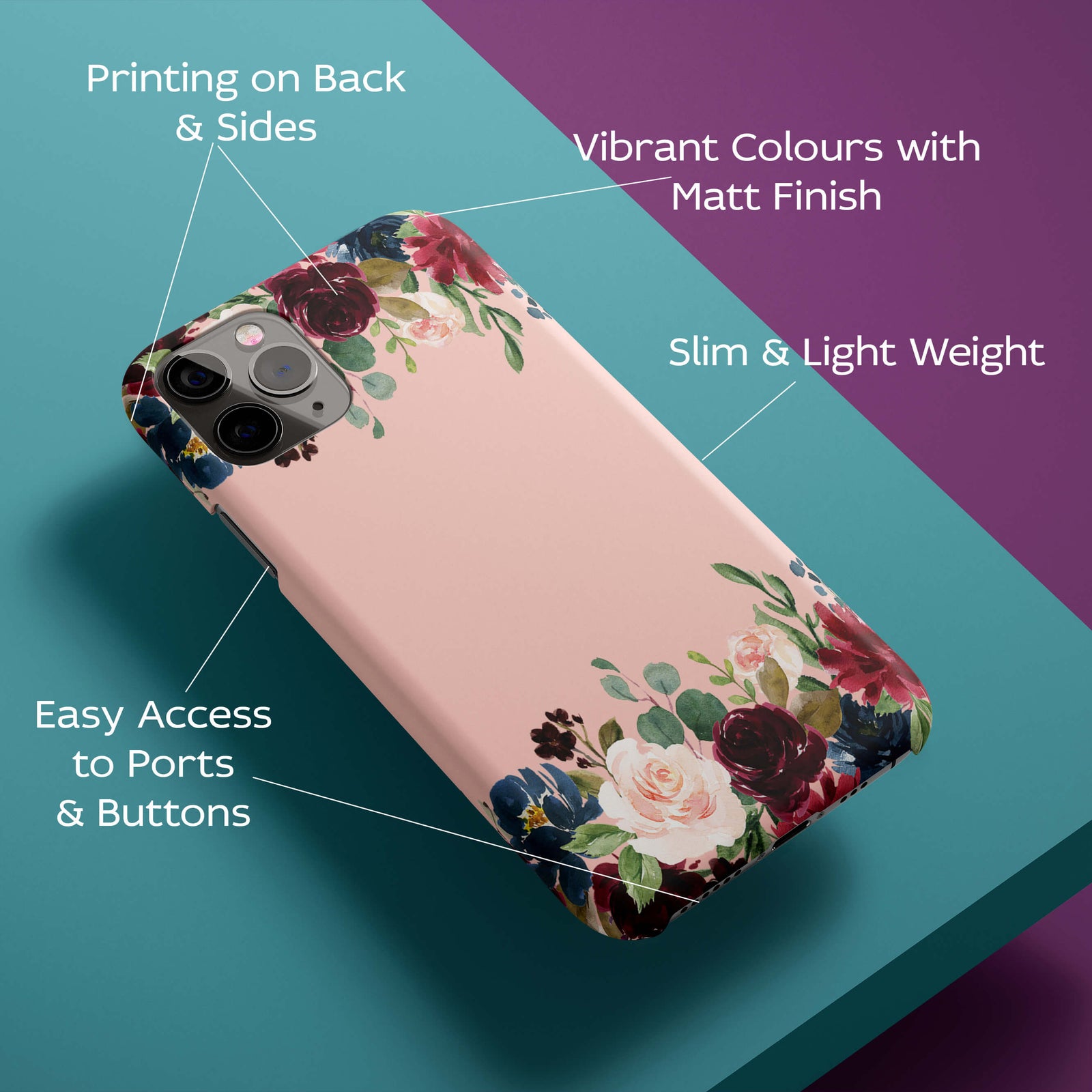 Colorful Flowers All Around Back Cover for HardPlasticAA0156Hard Plastic-Image 2