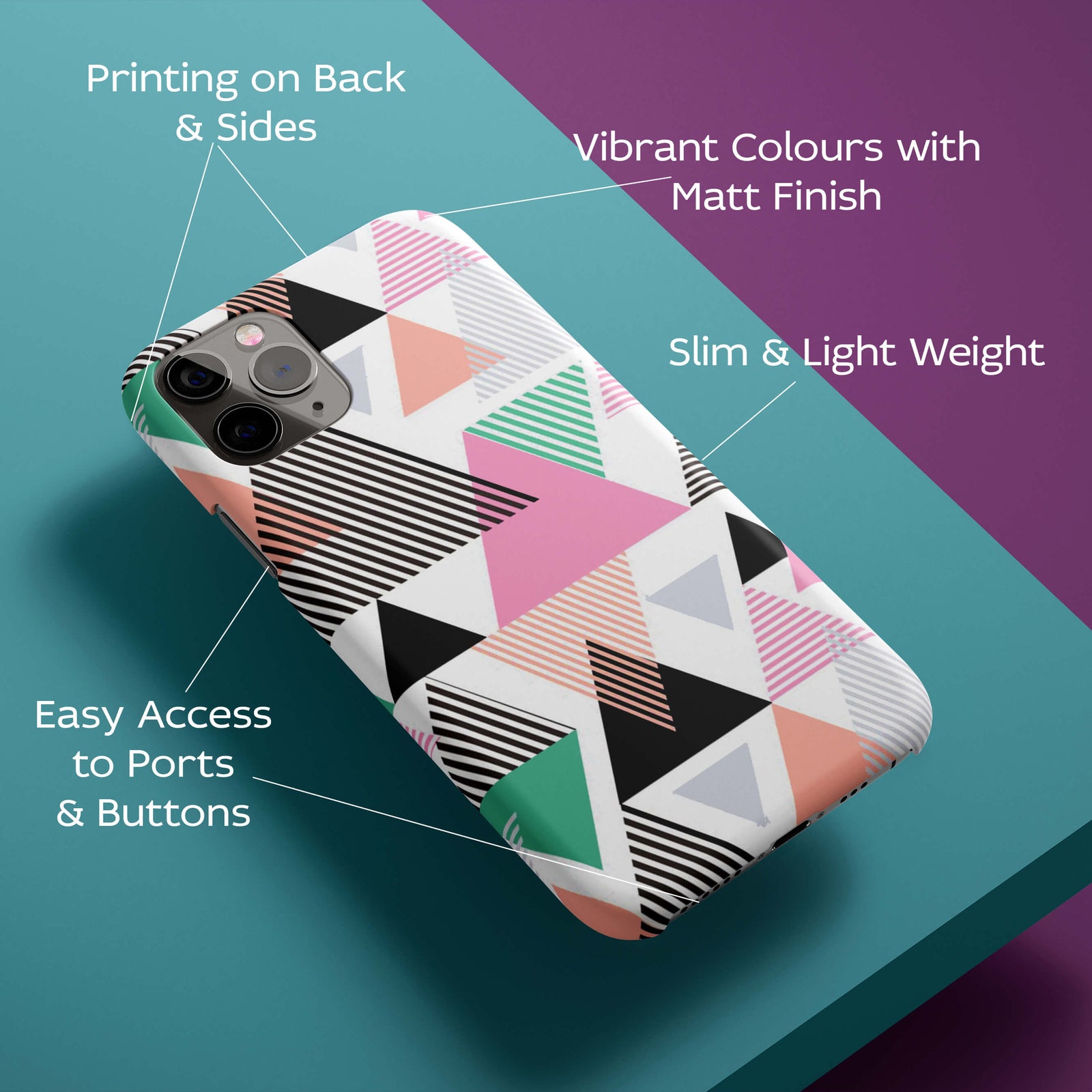 Colourful Triangles Back Cover for HardPlasticAA1017Hard Plastic-Image 2