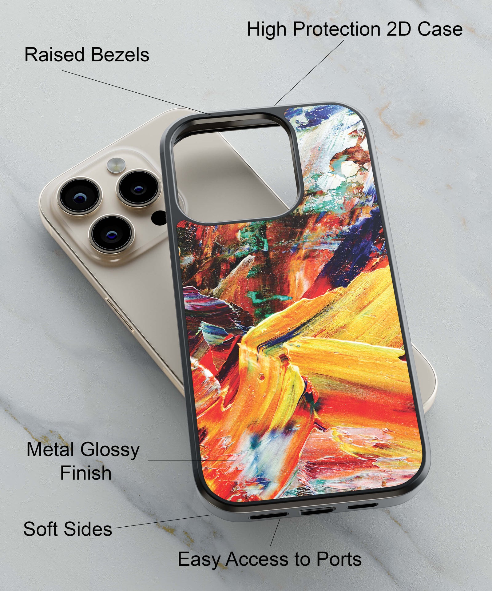 Colours Unlimited Back Cover for 2D Hybrid TPU And Metal CaseIK0031Hybrid Metal TPU-Image 2