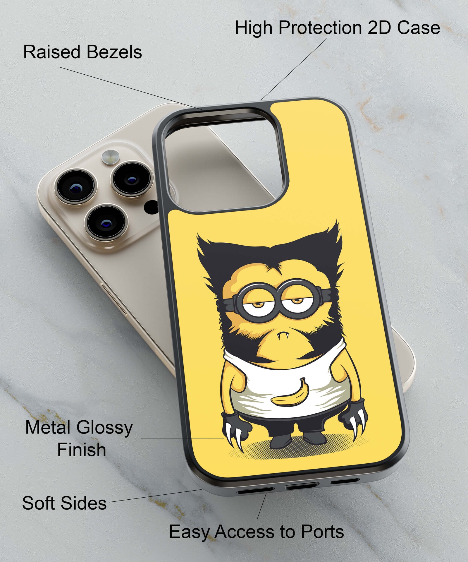 Cool Cartoon Back Cover for 2D Hybrid TPU And Metal CaseA0105Hybrid Metal TPU-Image 2
