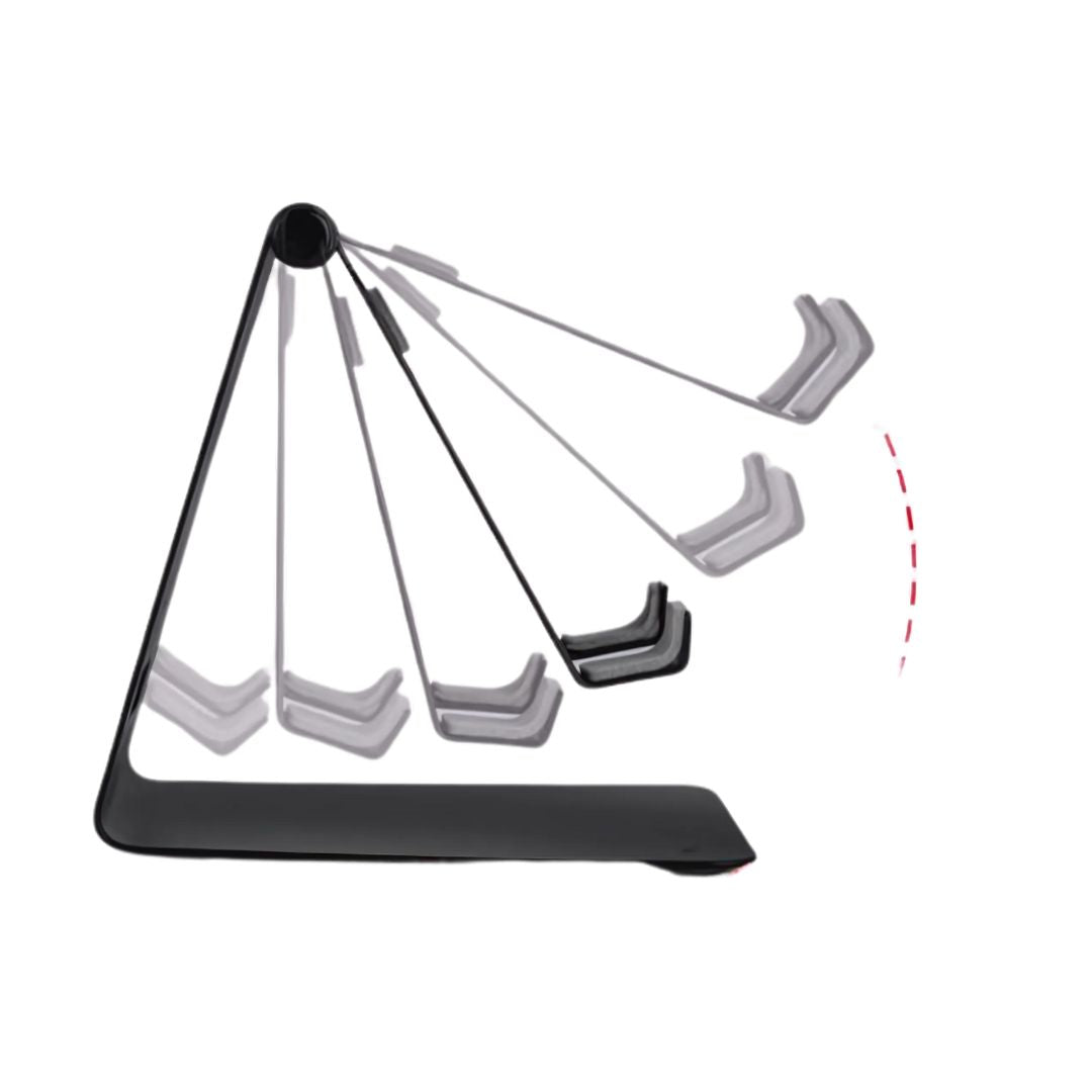 Side view showing 180-degree adjustable neck of metal mobile phone holder