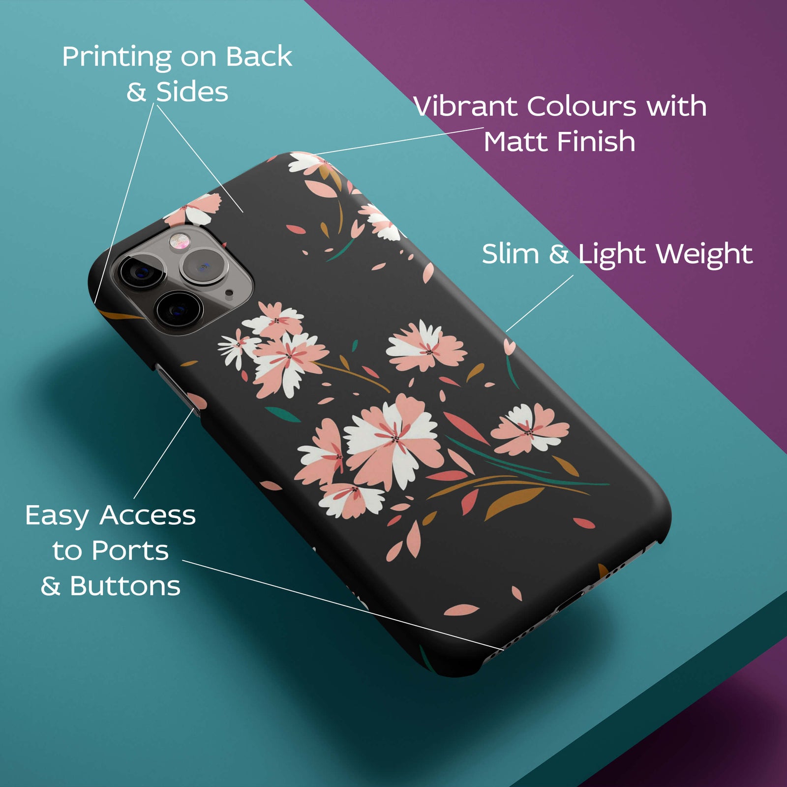 Flower Pattern Back Cover for HardPlasticPS1328Hard Plastic-Image 2