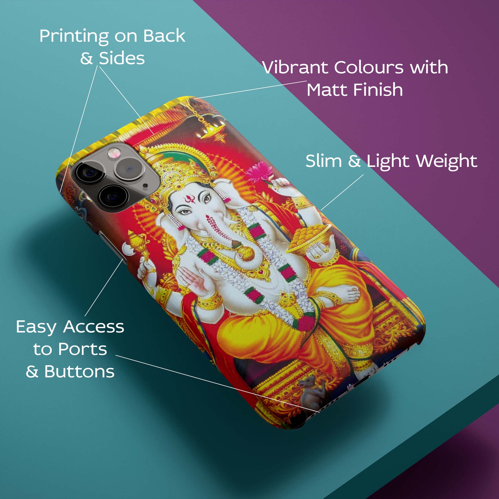 Ganpati Back Cover for HardPlasticBG0077Hard Plastic-Image 2