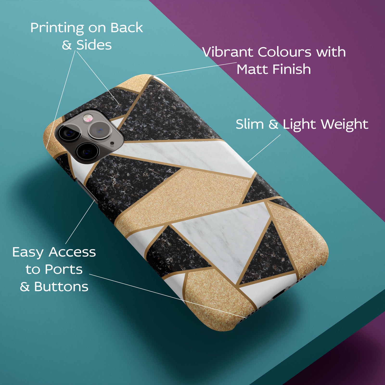 Geometric Marble Back Cover for HardPlasticIK0038Hard Plastic-Image 2