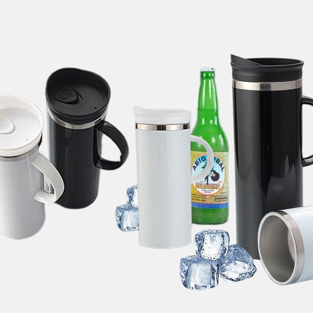 Lustre Stainless Steel Double Wall Mug 425 ml approx - corporate gift by YuBingo