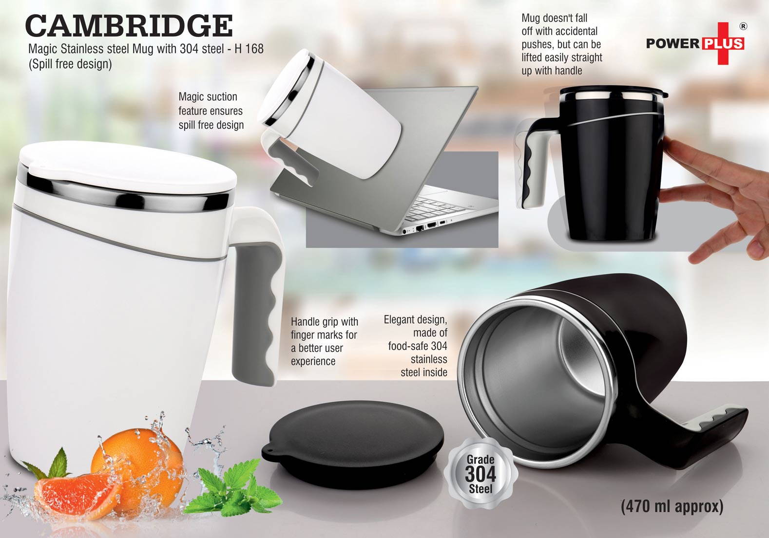Cambridge Magic Stainless Steel Mug with 304 Steel Spill Free Design - product image 2