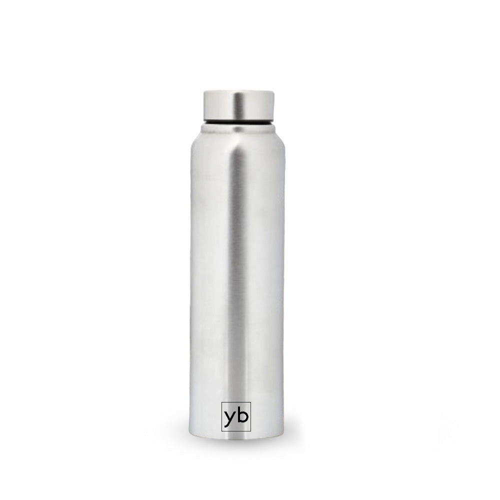 Stay Hydrated in Style with Our Straight Steel Bottle - Natural Silver, 1L Capacity"