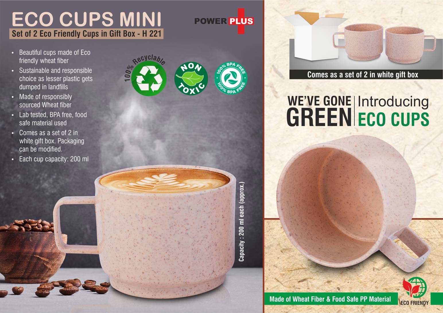 Eco Cups Mini - Set of 2 Eco-Friendly Cups in Gift Box - product image 2