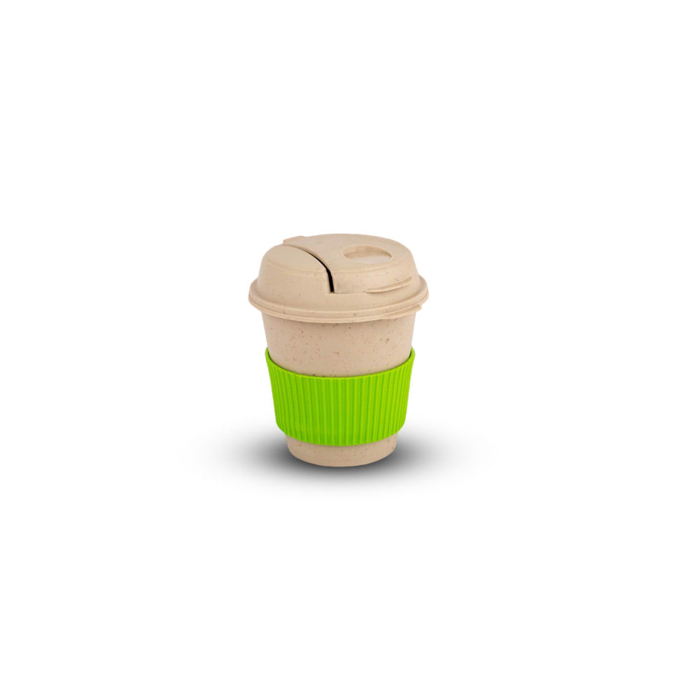 Bamboo Coffee Mug - Eco Friendly Mug with Flip Top Lid and Anti-Scald Sleeve (Green/Red/Black/Blue) - product image 4