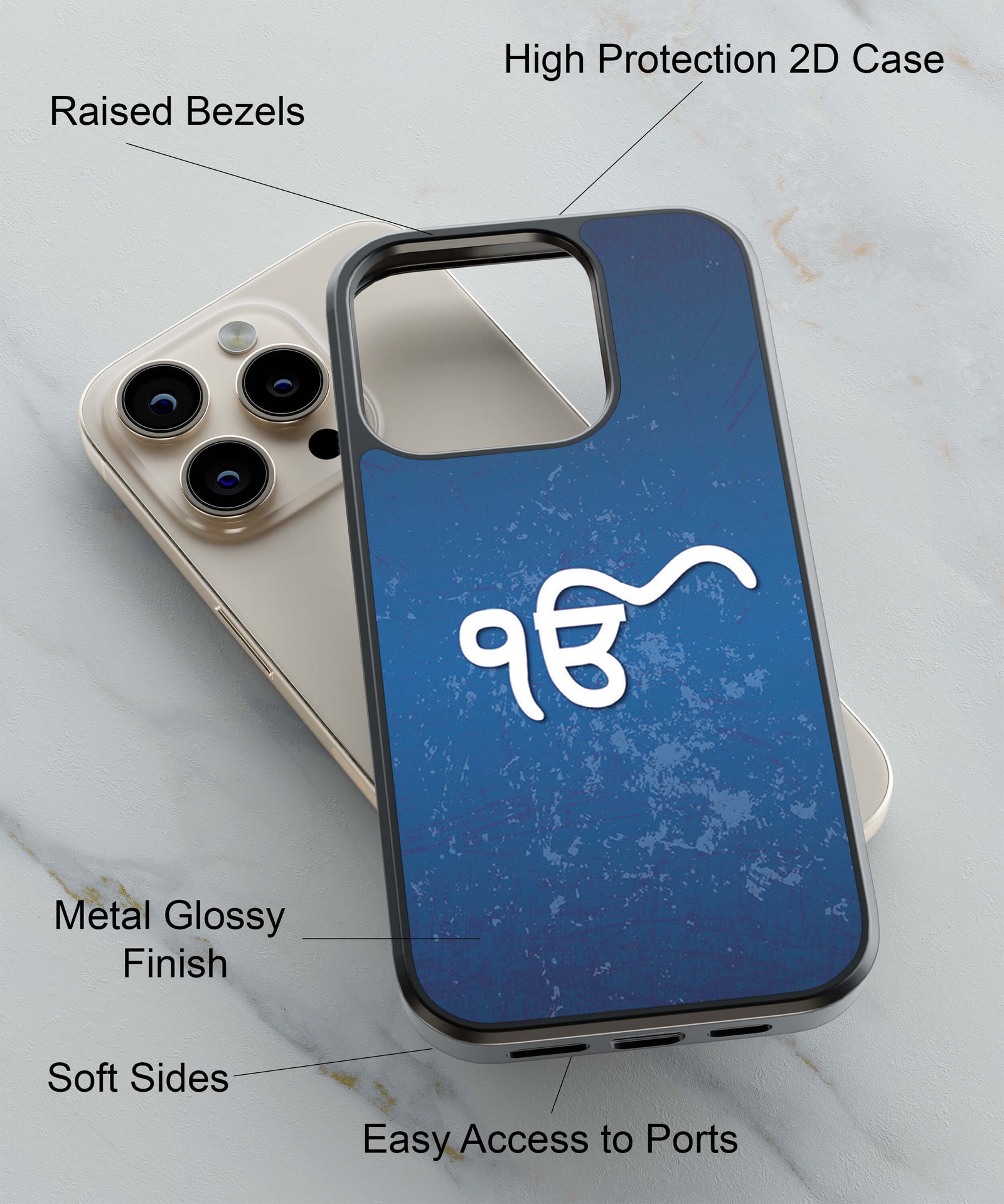 Ik Onkar Back Cover for 2D Hybrid TPU And Metal CaseH0093Hybrid Metal TPU-Image 2