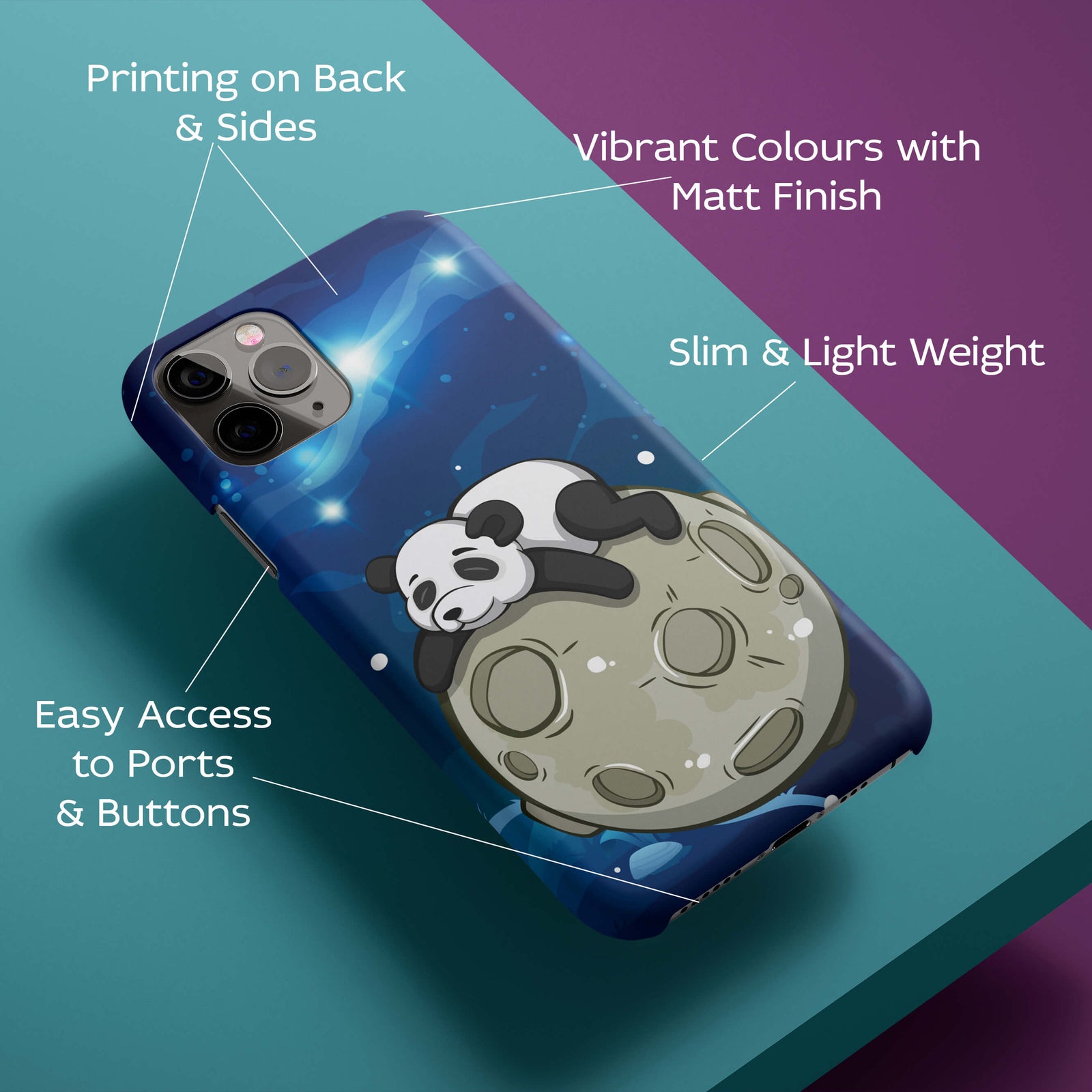 Lazy Panda Back Cover for HardPlasticGF0048Hard Plastic-Image 2