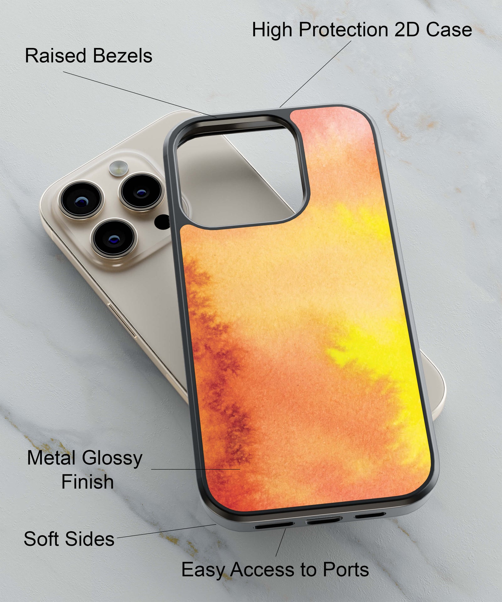 Liquid Fire Back Cover for 2D Hybrid TPU And Metal CaseGF0038Hybrid Metal TPU-Image 2