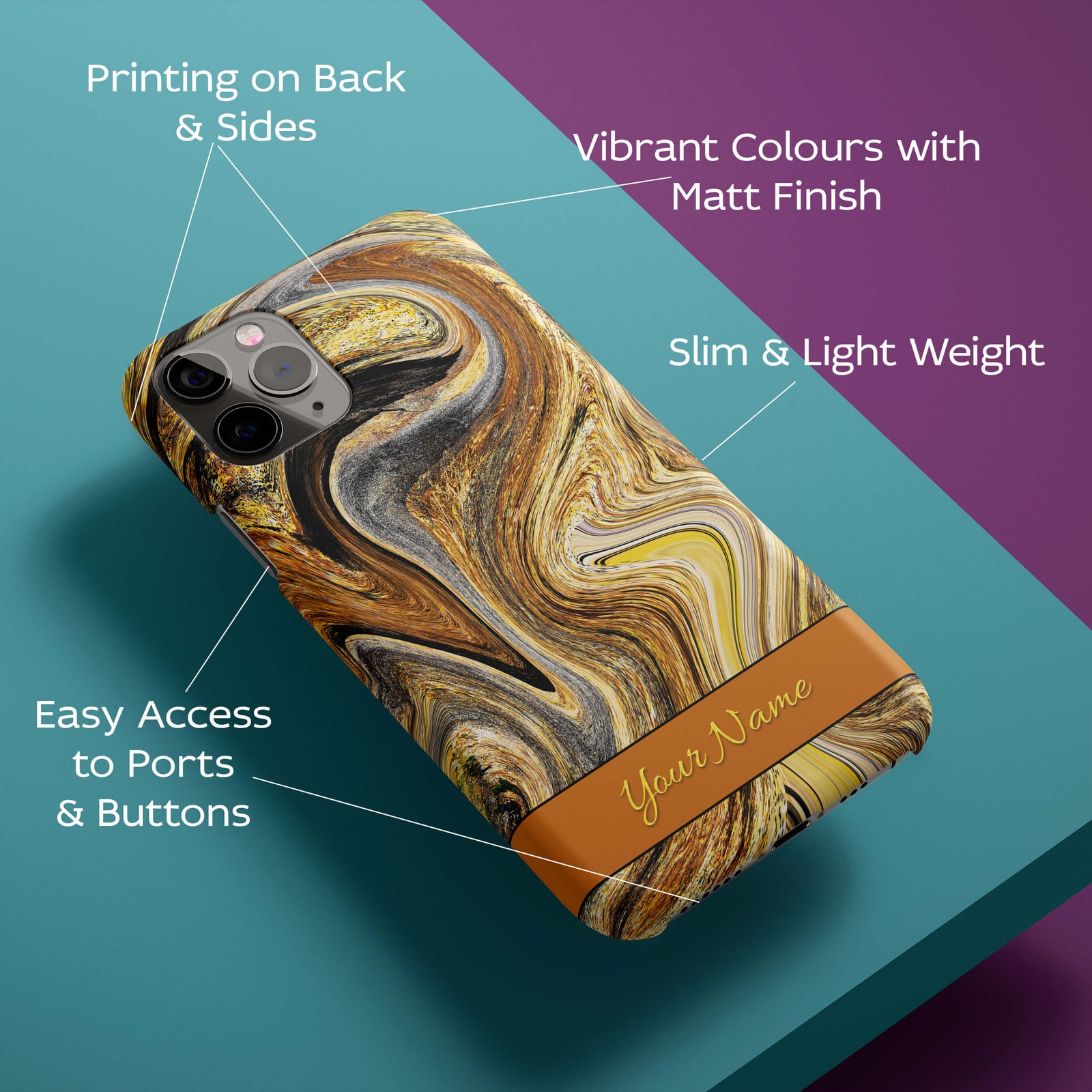 Modern Art Name Back Cover for HardPlasticIK5018Hard Plastic-Image 2