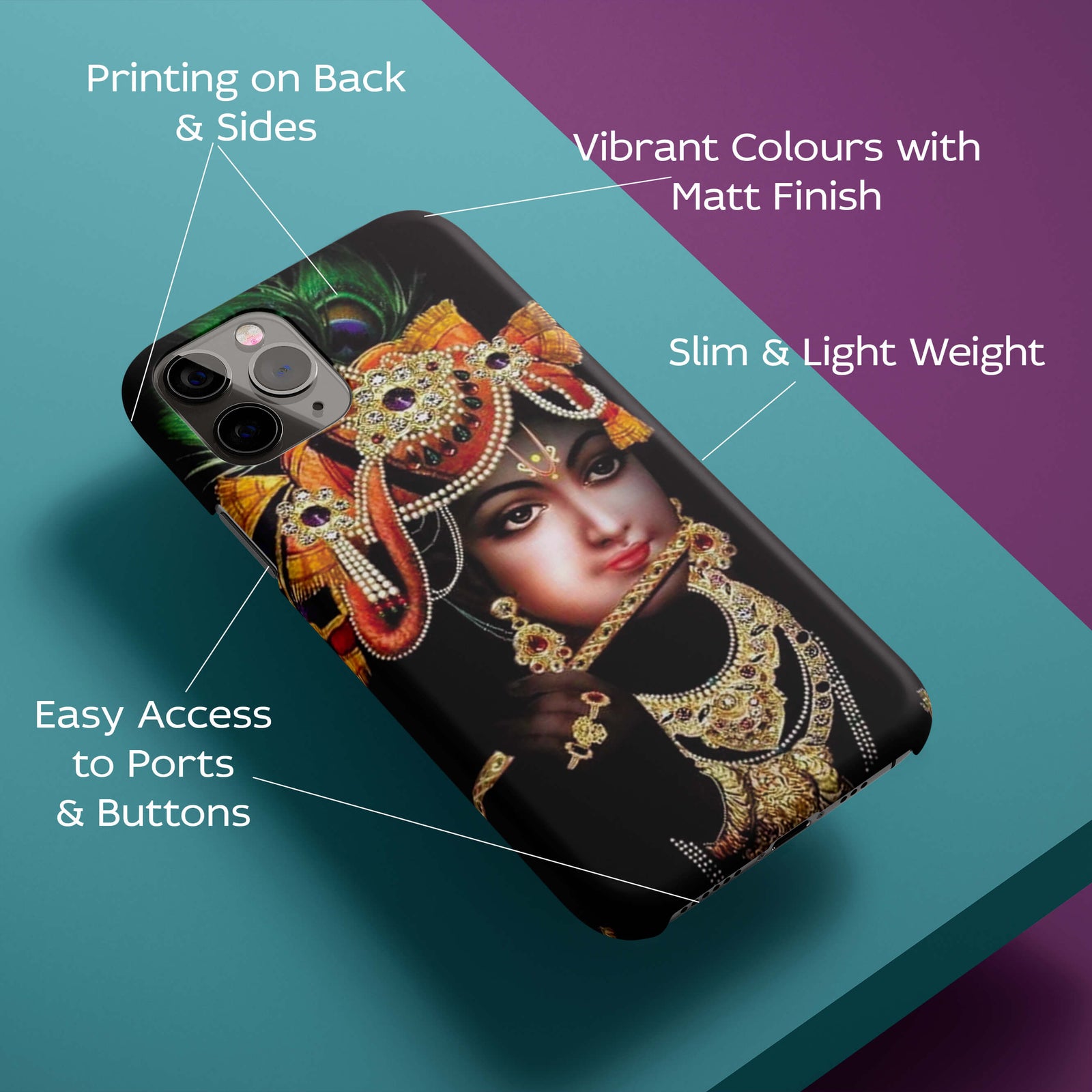 Murli Wala Back Cover for HardPlasticBG0073Hard Plastic-Image 2