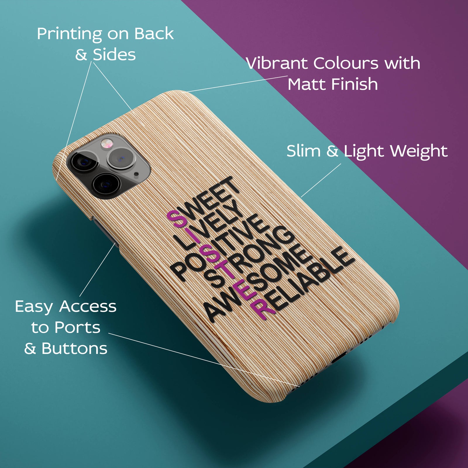 My Sister is Awesome Back Cover for HardPlasticU0008Hard Plastic-Image 2