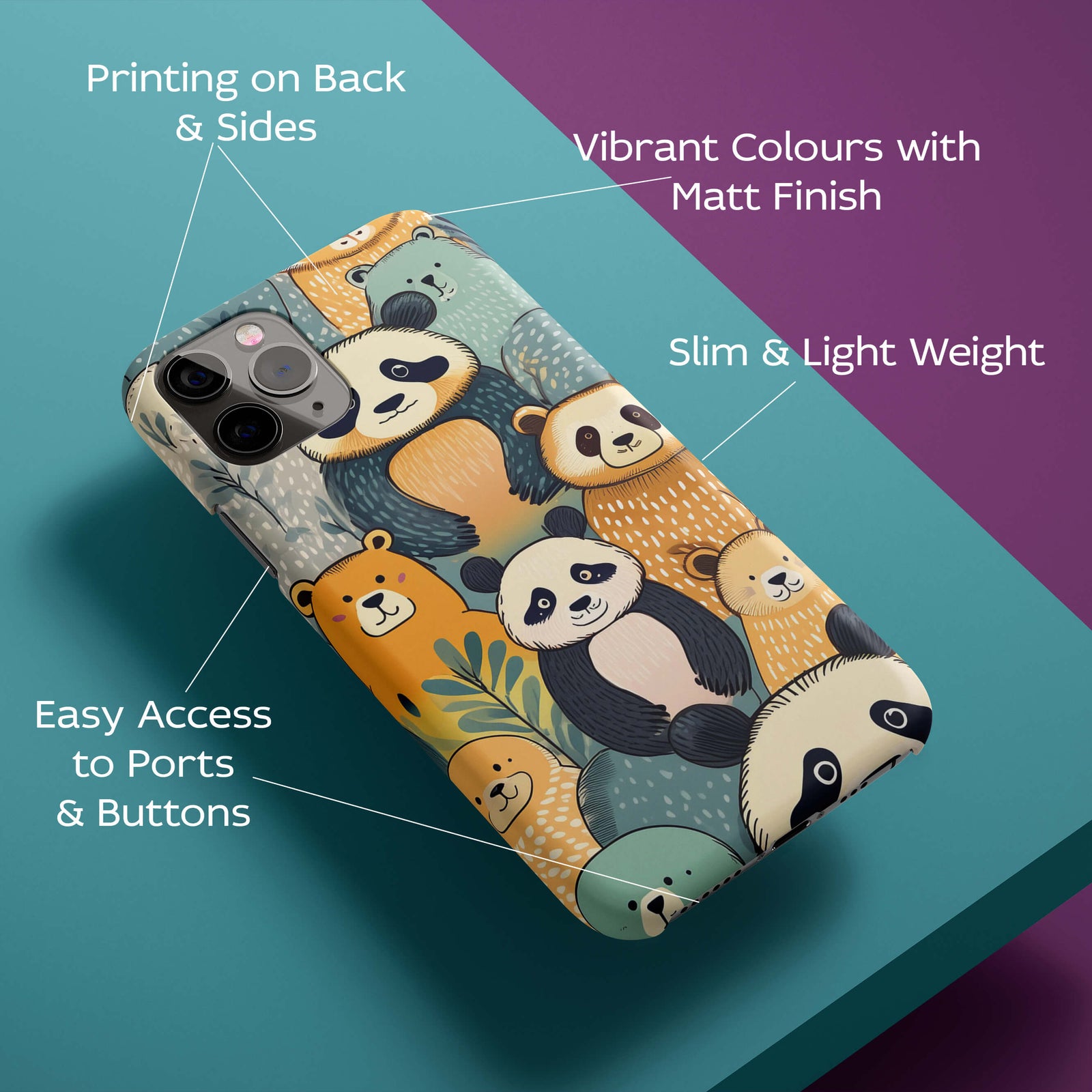 Panda And Friends Back Cover for HardPlasticBDS0017Hard Plastic-Image 2