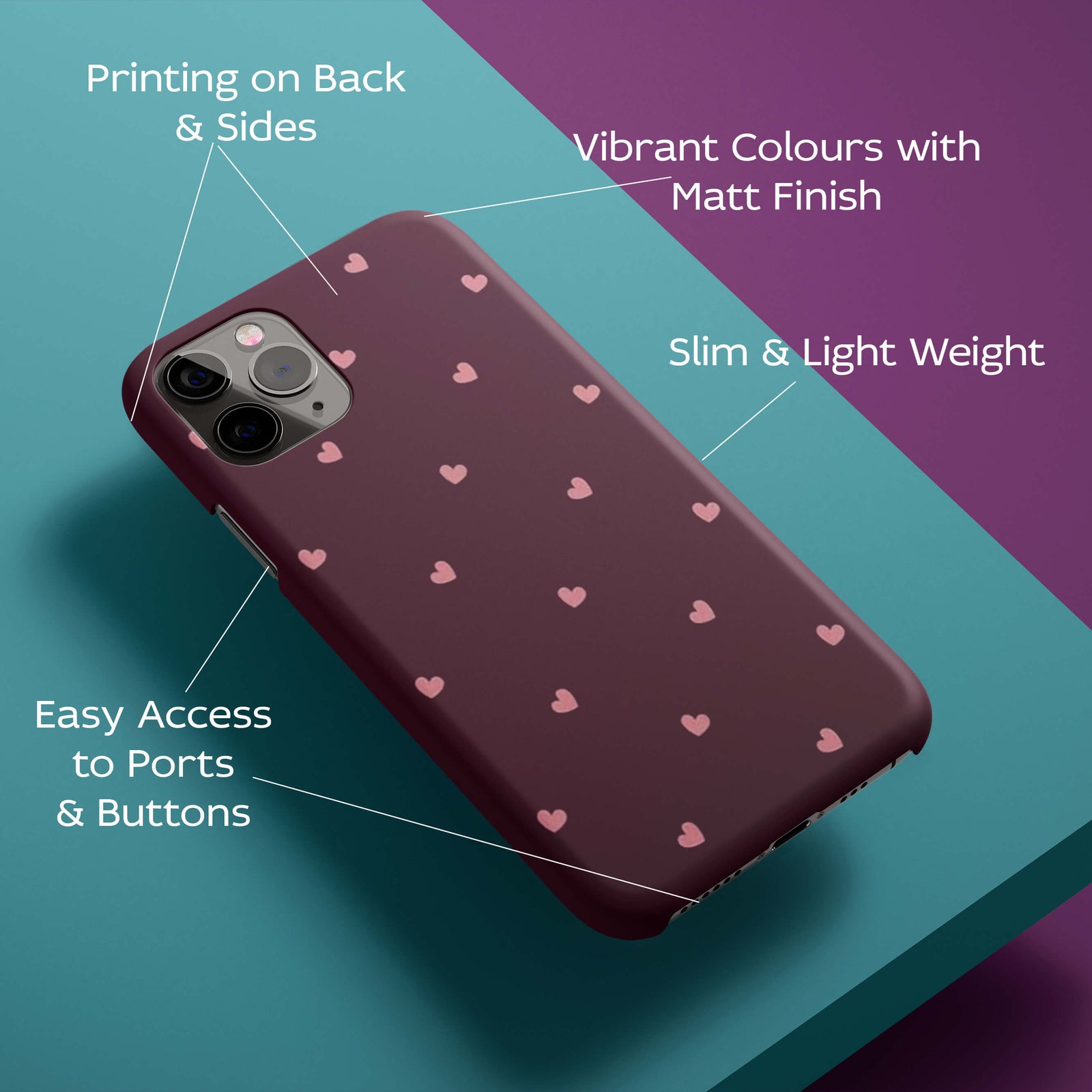 Pink Heart Back Cover for HardPlasticPS1307Hard Plastic-Image 2