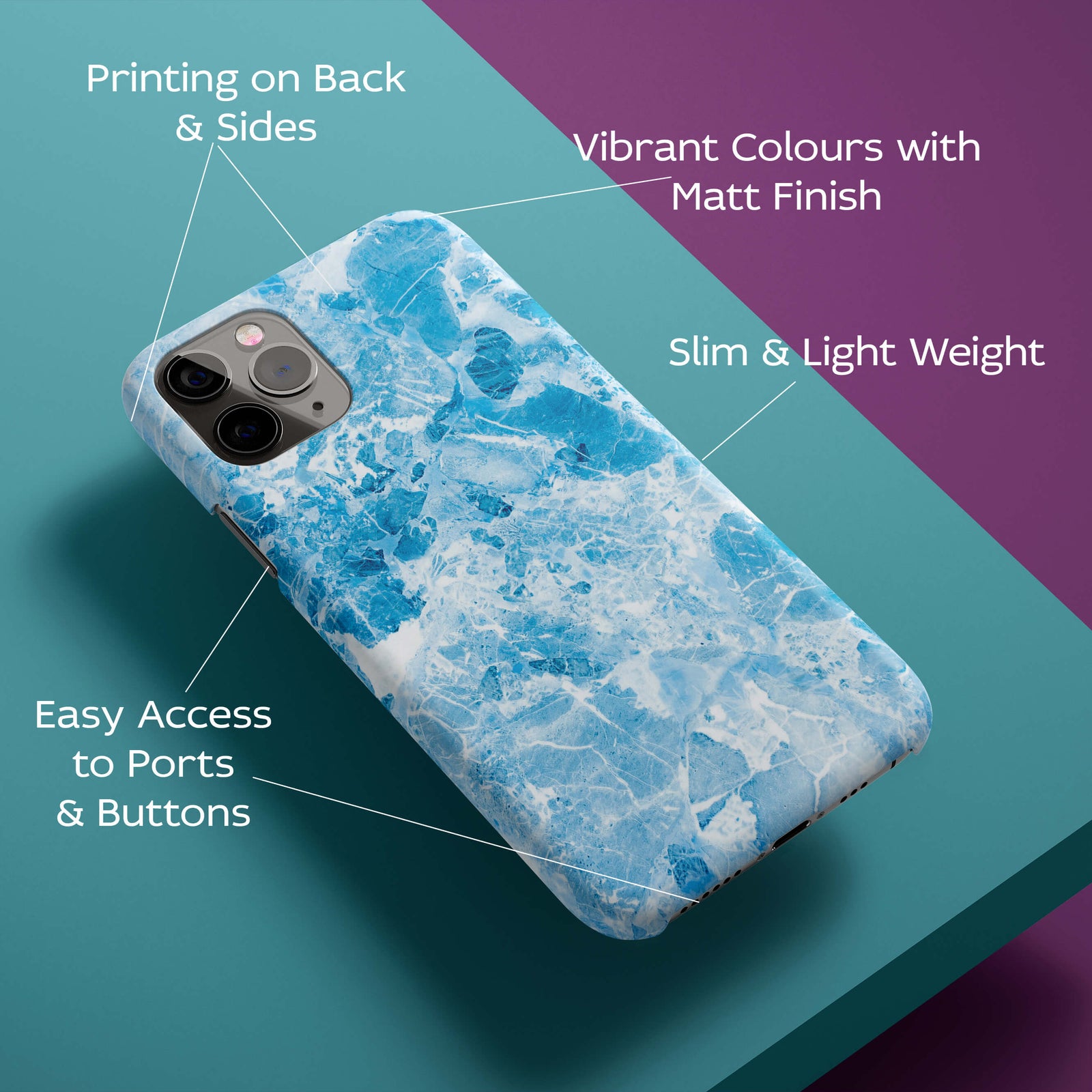 Precious Blue Marble Back Cover for HardPlasticIK0040Hard Plastic-Image 2